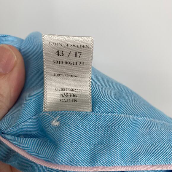 Eton Shirt Men’s 43 17 Dress Button Up Blue Quiet Luxury Old Money Professional - Picture 8 of 11